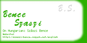 bence szaszi business card
