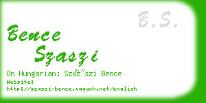 bence szaszi business card